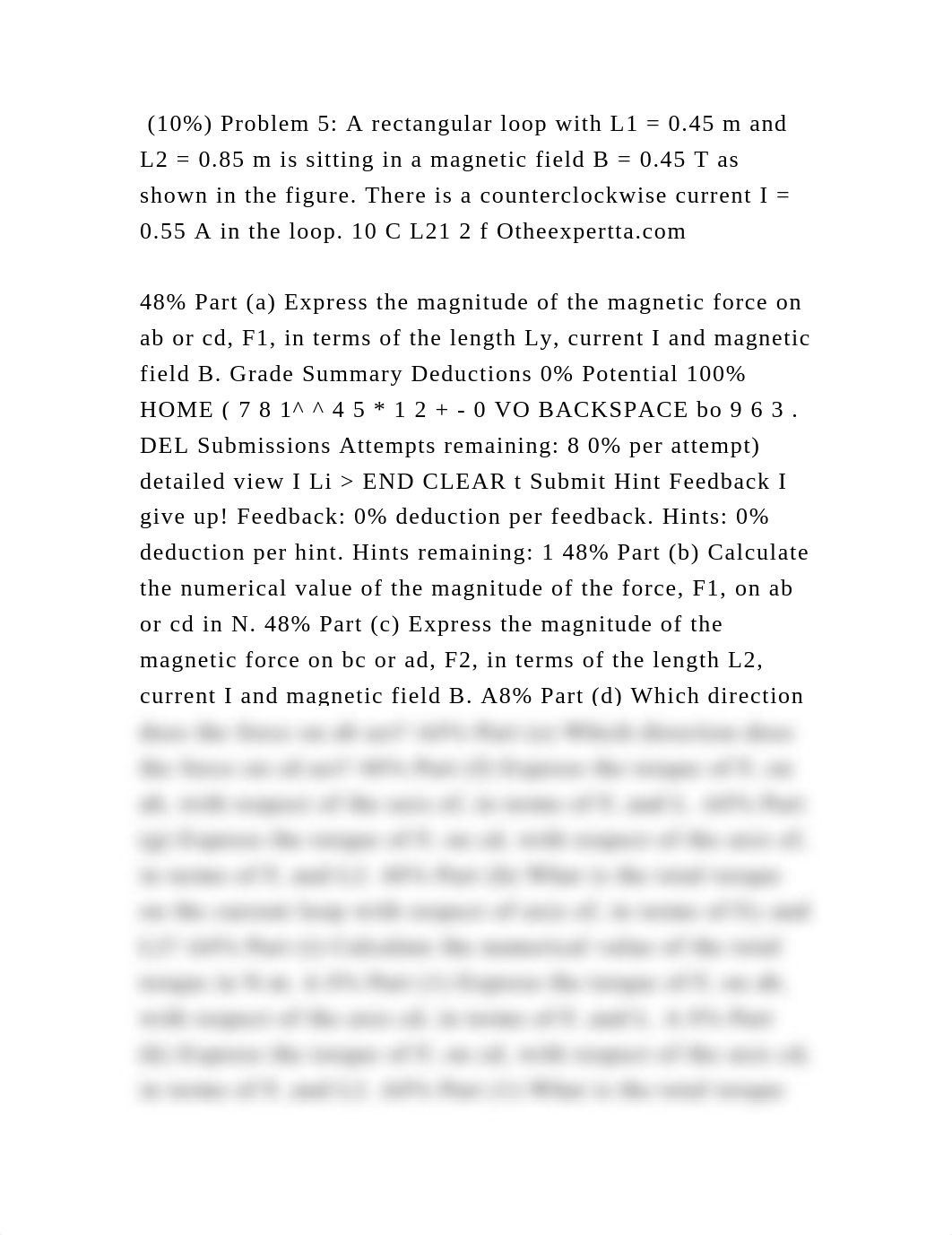 (10) Problem 5 A rectangular loop with L1 = 0.45 m and L2 = 0.85 m .docx_d73qn1942fd_page2