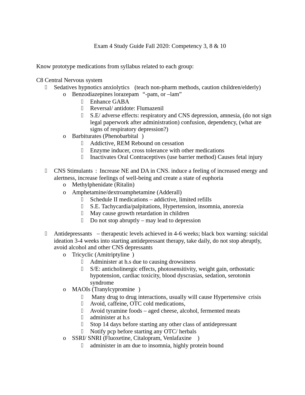 Nursing Pharmacology Exam 4 Study Guide Fall 2020.docx_d73wn2u3qoa_page1