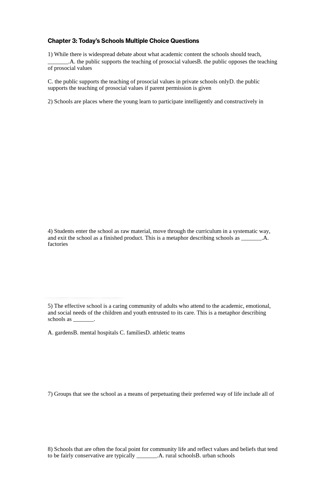 Chapter 3 - Today's Schools Multiple Choice Questions Exam_d747sgrariw_page1