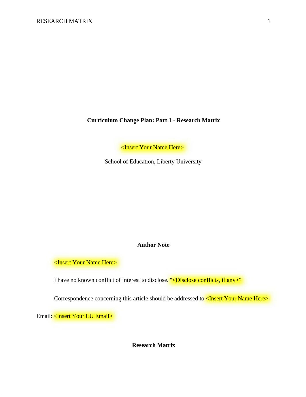 EDUC 771 Curriculum Change Plan Part 1 - Research Matrix Template.docx_d74uznn8wy9_page1