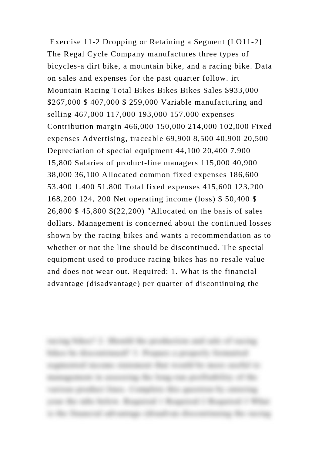 Exercise 11-2 Dropping or Retaining a Segment (LO11-2] The Regal Cycl.docx_d74v5ei3hb1_page2