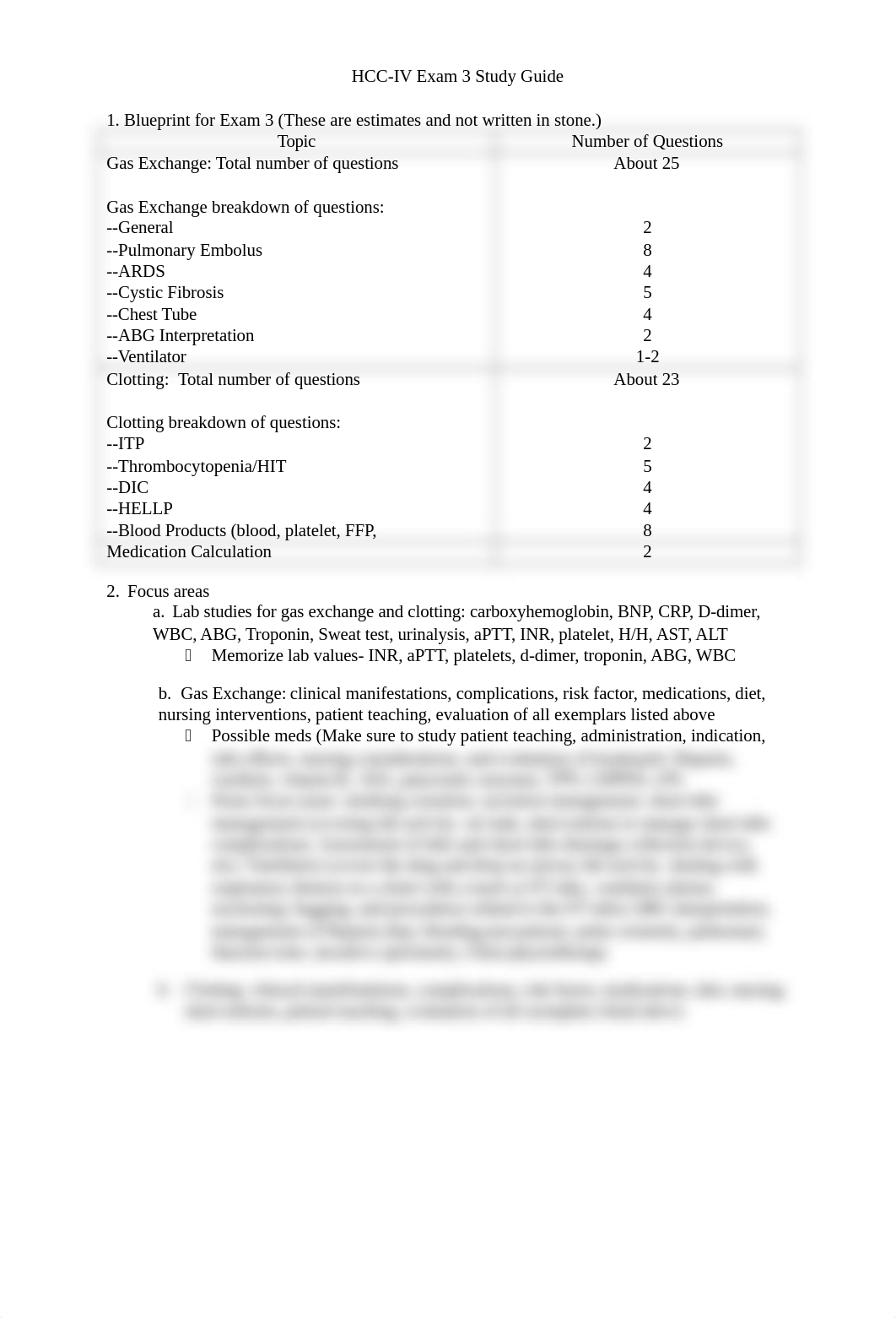 RNSG 2539 Exam 3 Study Guide Gas Exchange_Clotting-1.docx_d74zf0eioez_page1