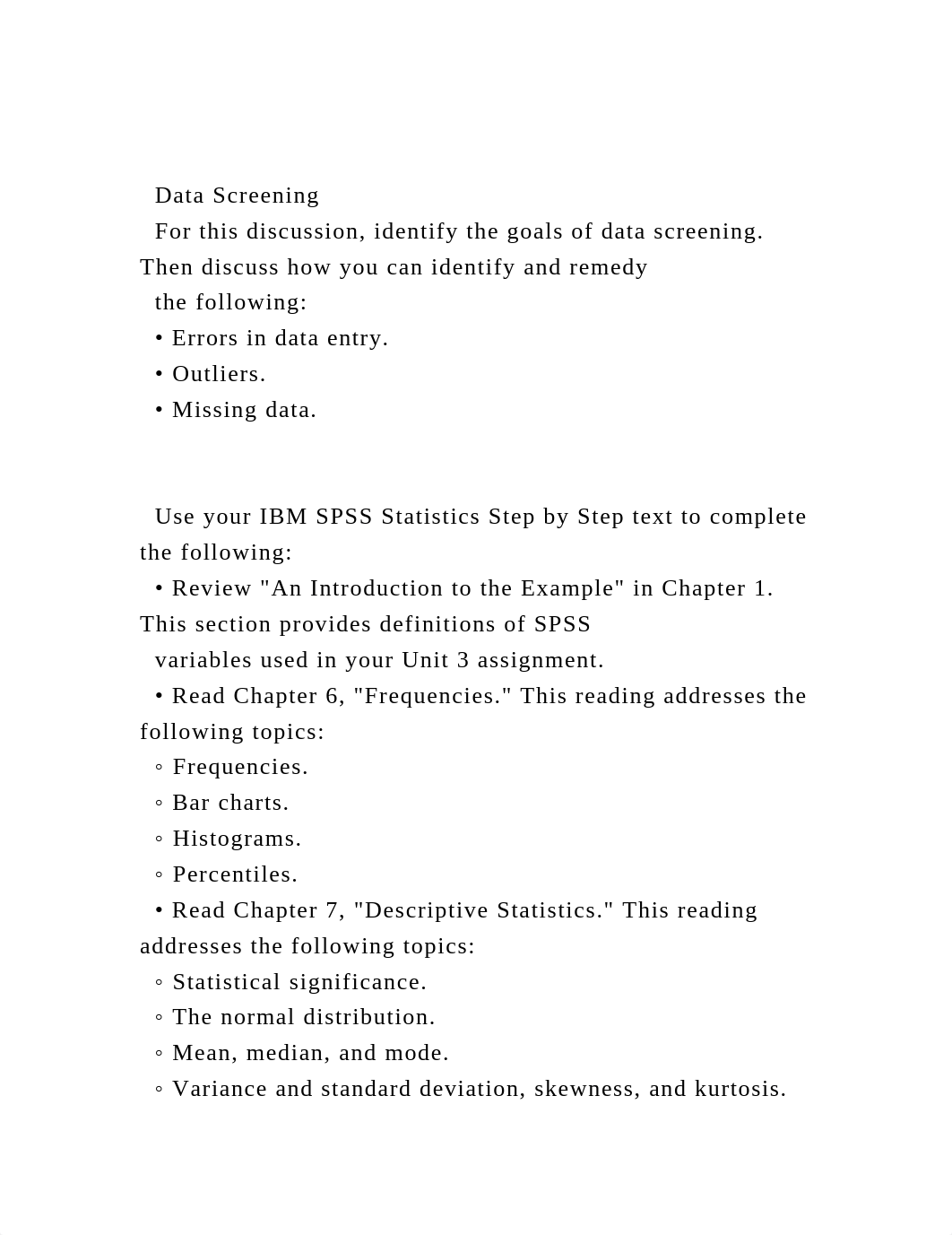 Data Screening   For this discussion, identify the goals of.docx_d75ejei0t4h_page2