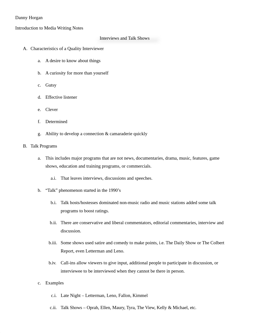 Introduction to Media Writing Interviews and Talk Shows Notes_d75kru51ypy_page1