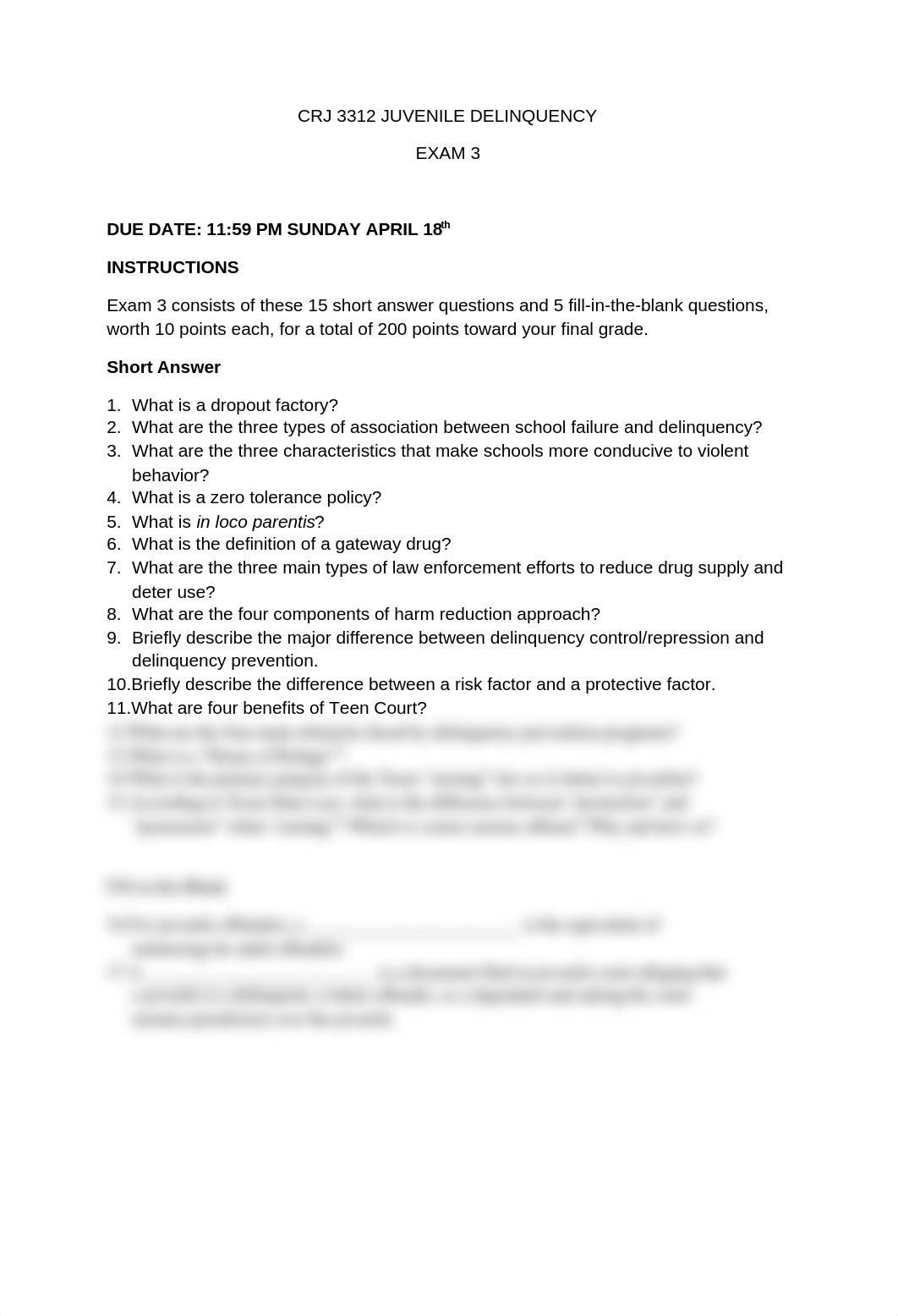 CRJ 3312 Juvenile Delinquency Exam 3.docx_d75n33steig_page1