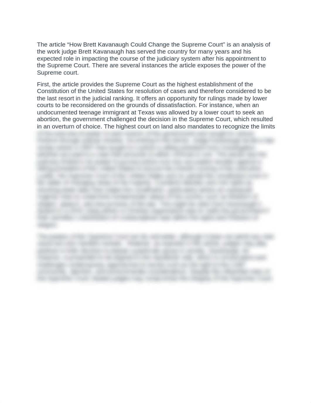 The article "How Brett Kavanaugh Could Change the Supreme Court" is an analysis of the work judge Br_d75sdm68wfd_page1