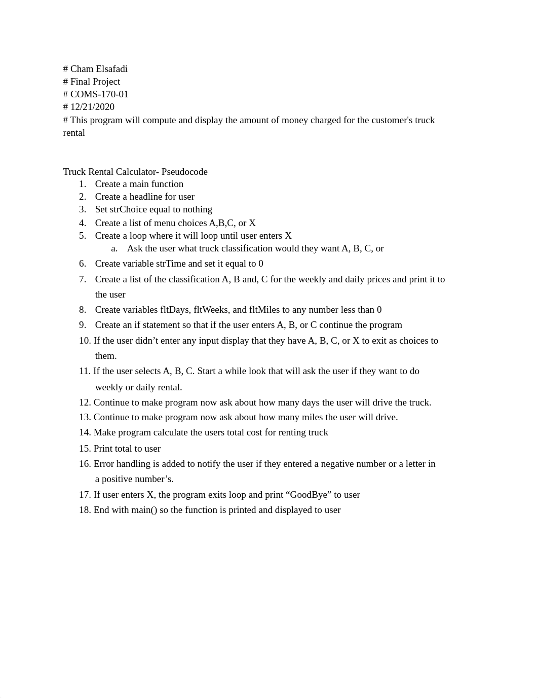 Final Project (Truck Rental) Pseudocode.pdf_d75spqzmvl8_page1