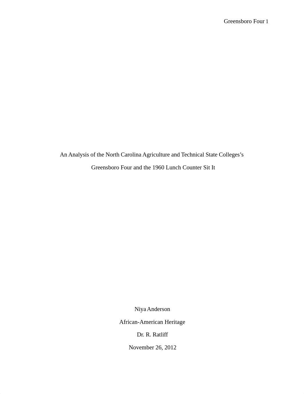 Analysis of the North Carolina Agriculture and Technical State Colleges's  Greensboro Four and the 1_d76o5x2ovuj_page1