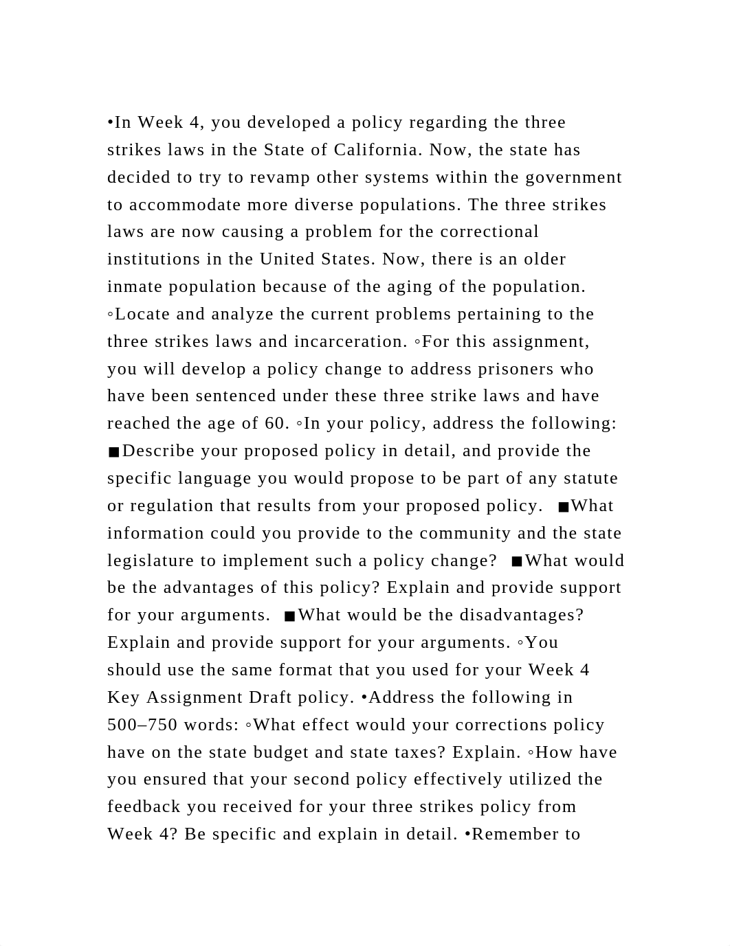 •In Week 4, you developed a policy regarding the three strikes laws .docx_d76owptwomo_page2