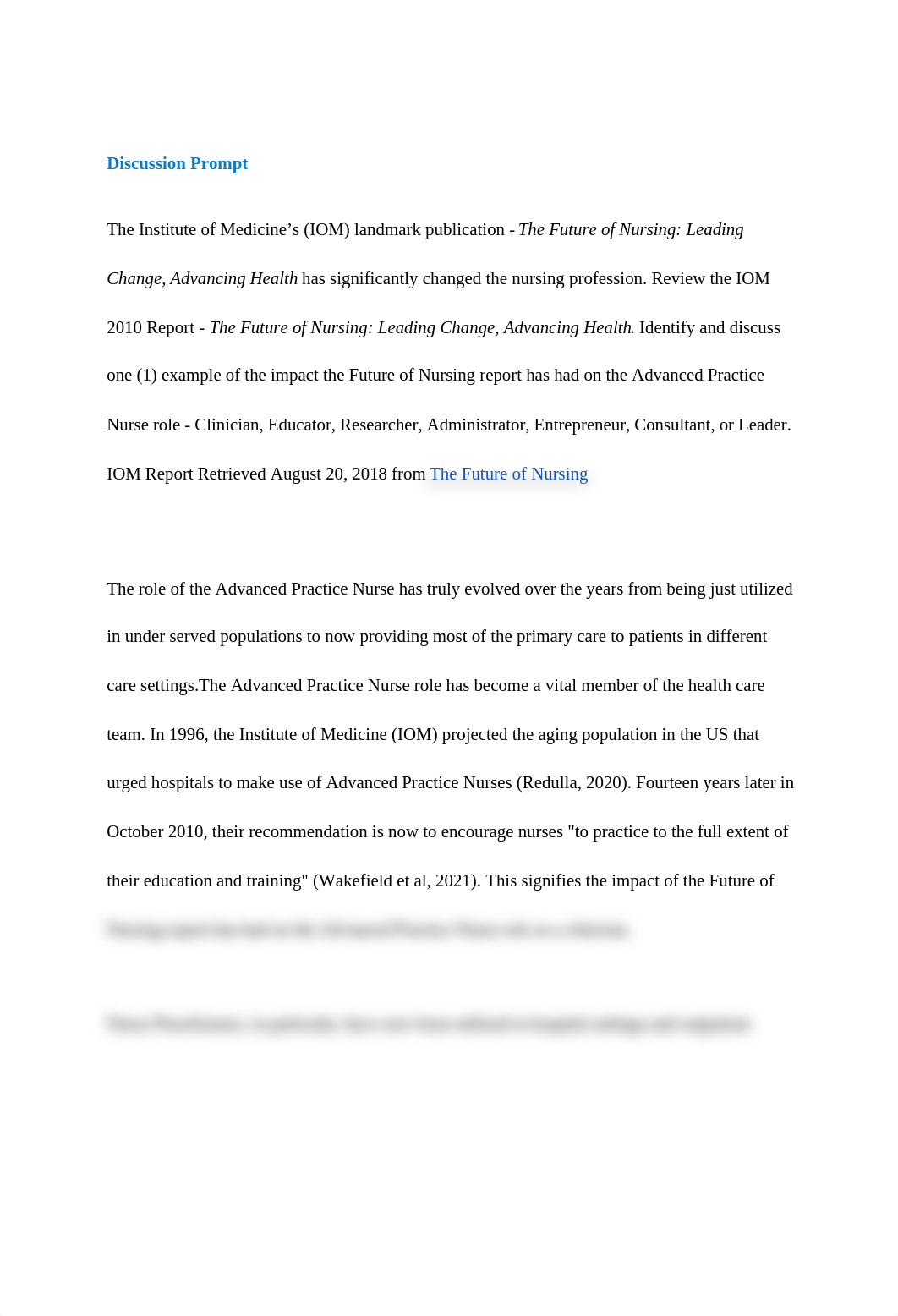 Week 1 Discussion Question 1 - The Future of Nursing Leading Change, Advancing Health.docx_d772480hspr_page1