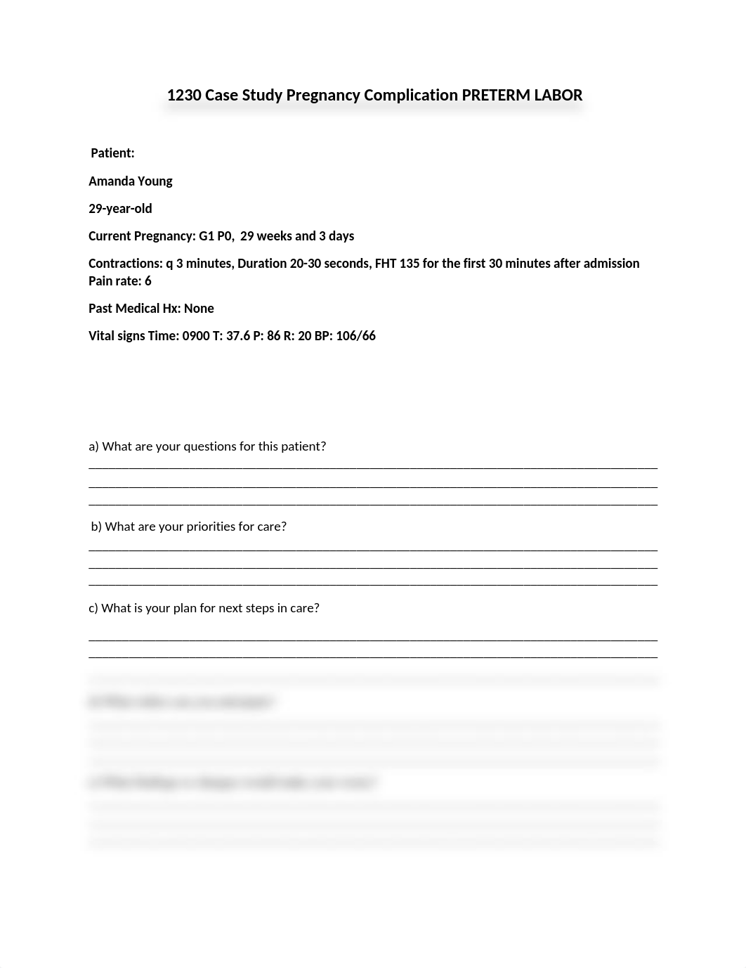 1230 Case Study Pregnancy Complication PRETERM LABOR (5).docx_d7757f3pb20_page1