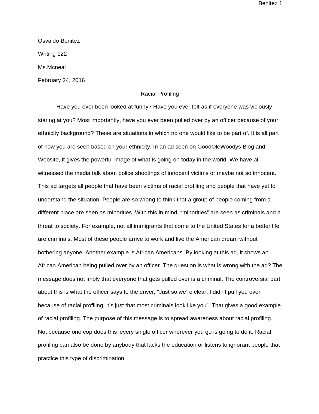 Racial Profiling essay.docx_d77cmcwndyn_page1