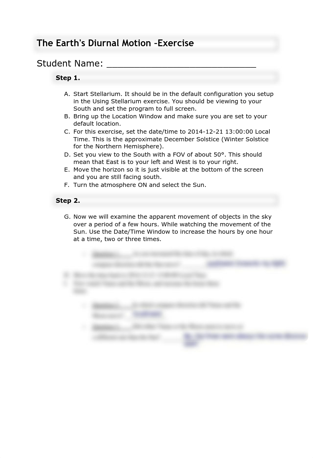 Lab 3 - Stellarium The Earths Diurnal Motion Exercise.pdf_d77nw9fz7o3_page1