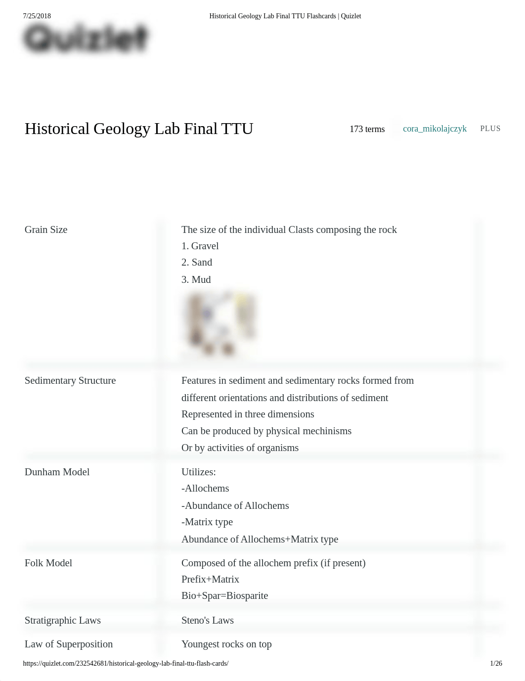 Historical Geology Lab Final TTU Flashcards _ Quizlet.pdf_d78536ehkzm_page1