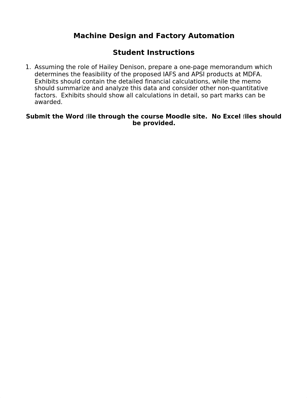 Case - Capital Budgeting and Cost of Capital - Machine Design and Factory Automation - Student Instr_d7884ufnm0t_page1