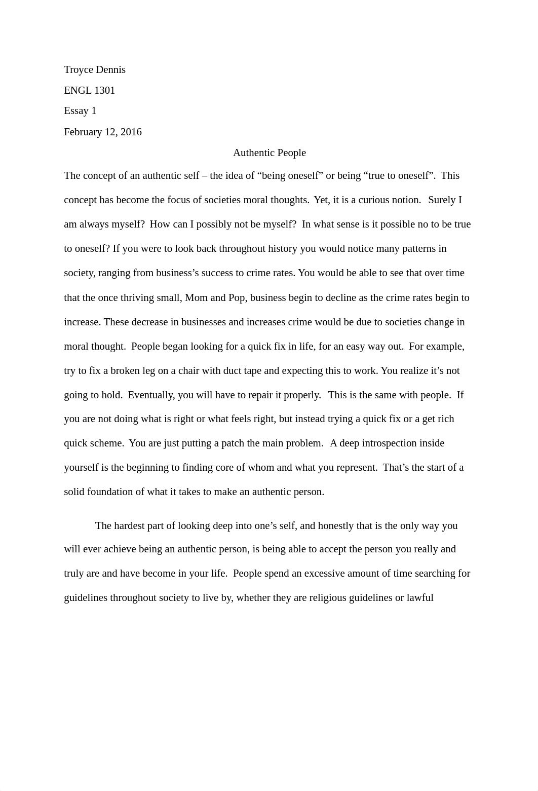 Essay 1 Authenticity essay revised 1st paragraph_d789t0y4iey_page1