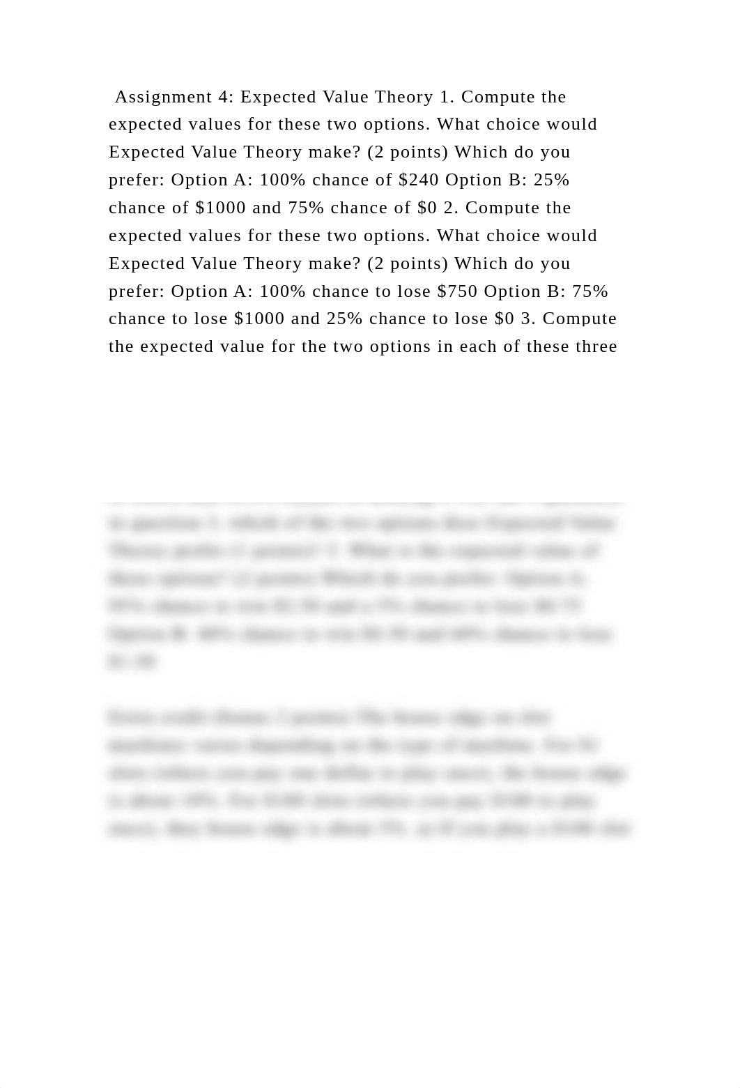 Assignment 4 Expected Value Theory 1. Compute the expected values fo.docx_d78clubi3e4_page2