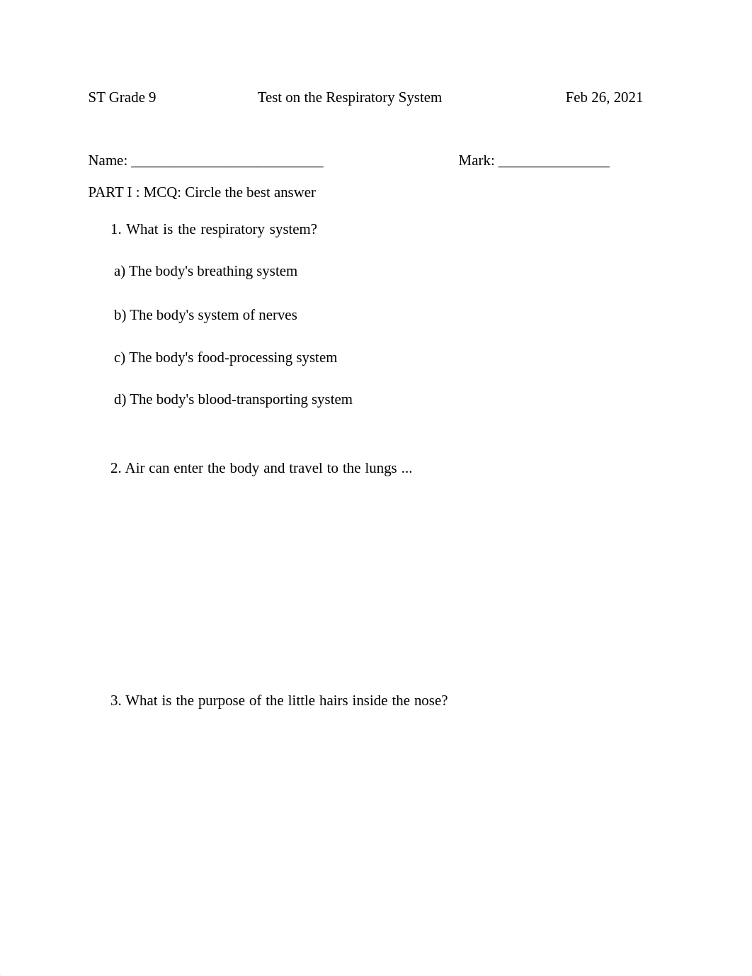 ST Grade 9                      Test on the Respiratory System                     Feb 26.pdf_d78cusmgewl_page1