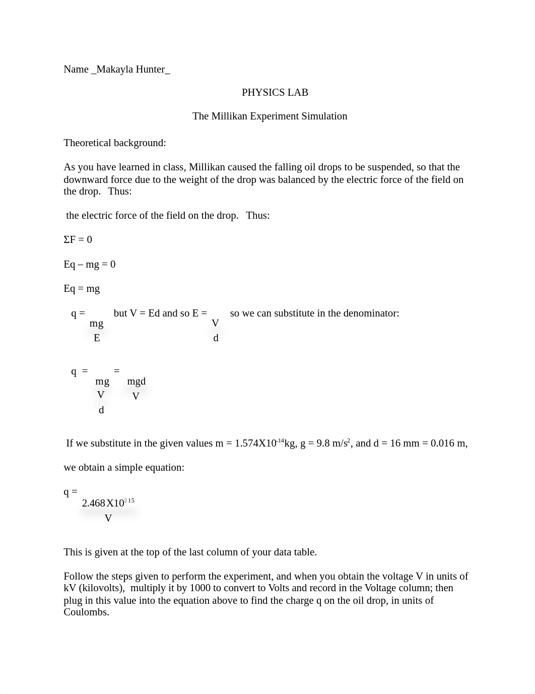 PHYS LAB Millikan Experiment (MH).docx_d78qt9trldt_page1