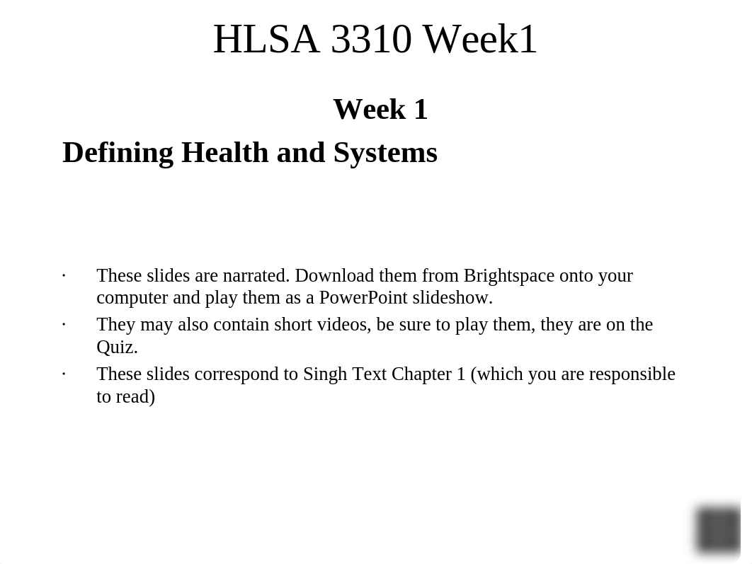 HLSA 3310 Week 1 Defining Health and Systems summer 21  Narrated.pptx_d790xvjmc23_page1