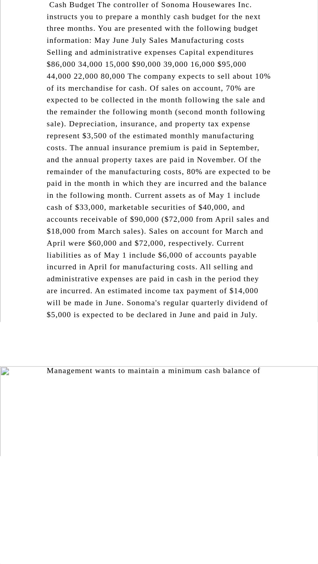 Cash Budget The controller of Sonoma Housewares Inc. instructs you to.docx_d7a6nc2d4v5_page2