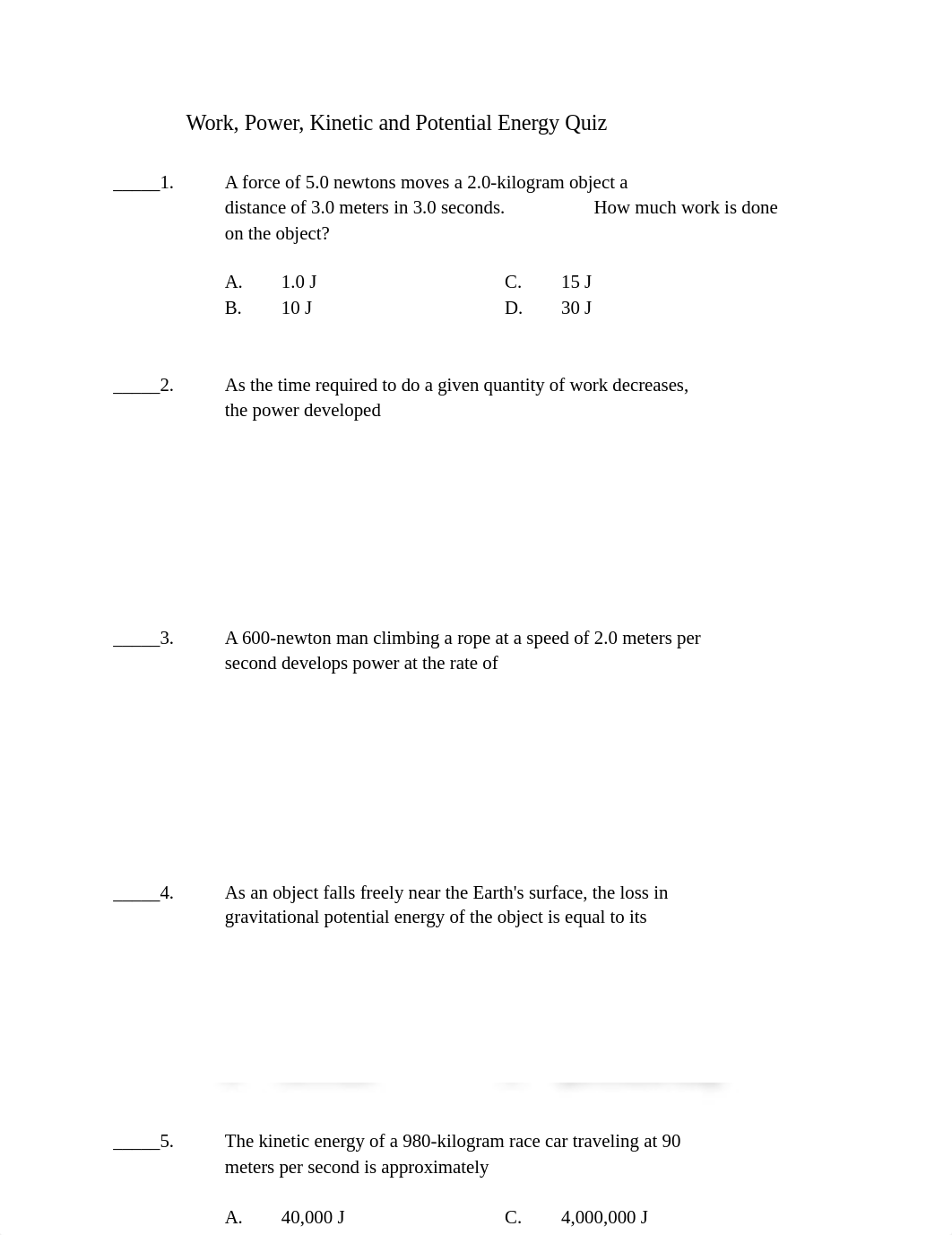 Keimyah Jiggetts - Work, Power, Kinetic and Potential Energy Quiz_d7apaiyxce8_page1