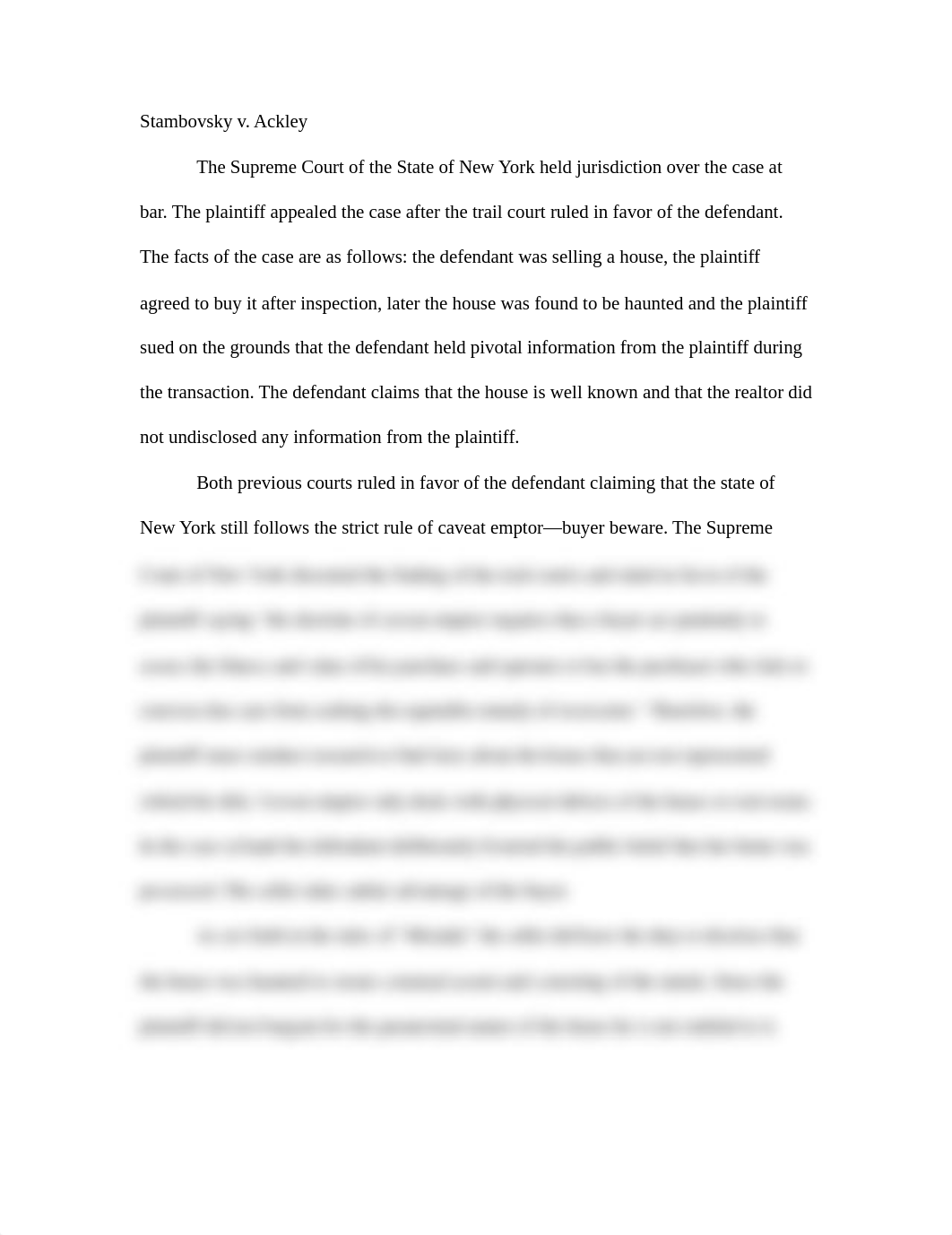 Stambovsky v. Ackley  The Supreme Court of the State of New York held jurisdiction over the case at_d7apgkour1t_page1