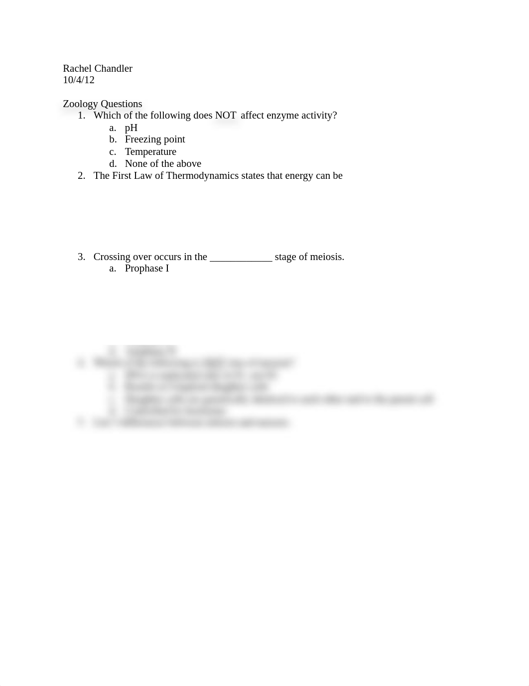 Rachel, Zoology, Exam 2 Student made quiz_d7apmzoonnm_page1