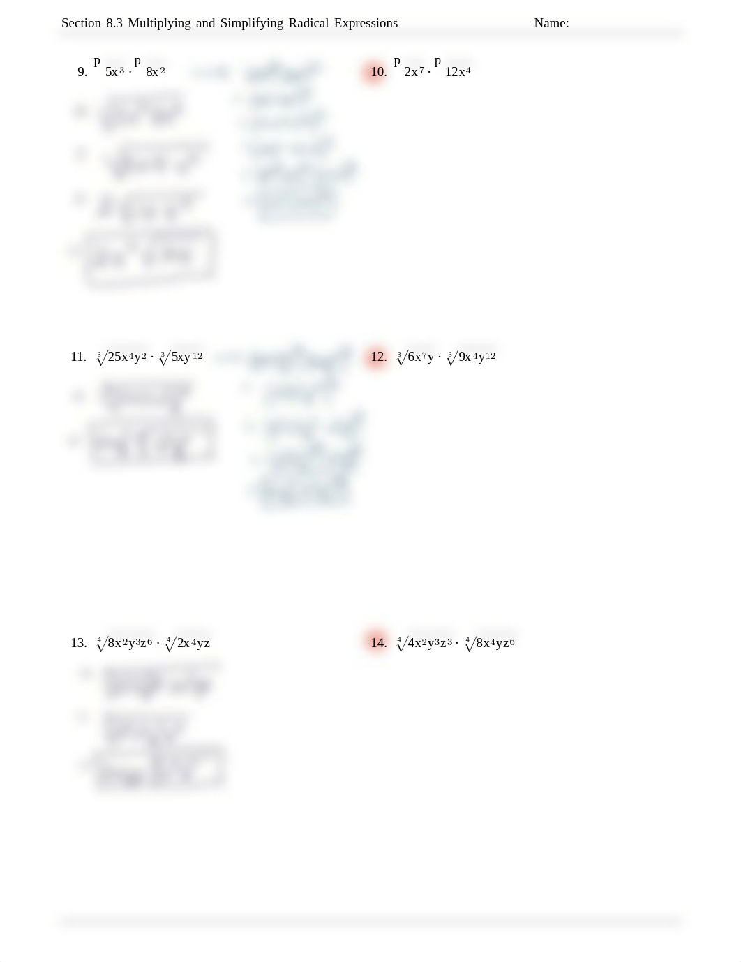 Section 8.3 Multiplying and Simplifying Radical Expressions Partial Solutions.pdf_d7azxr2w8xd_page2