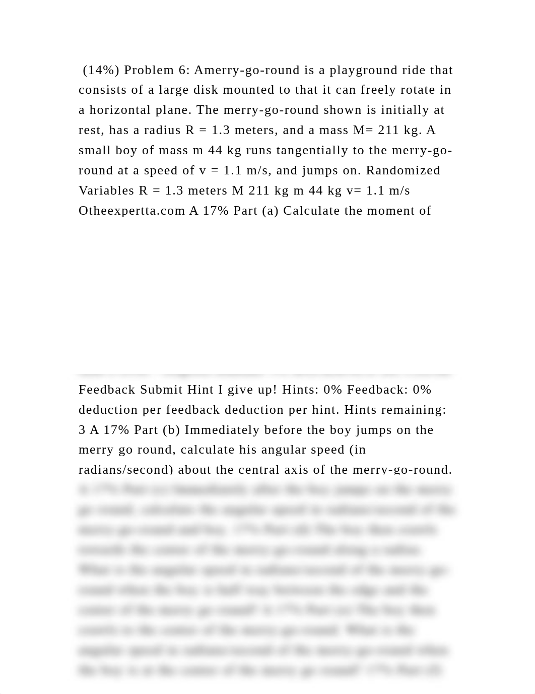 (14) Problem 6 Amerry-go-round is a playground ride that consists o.docx_d7bah79ijt2_page2