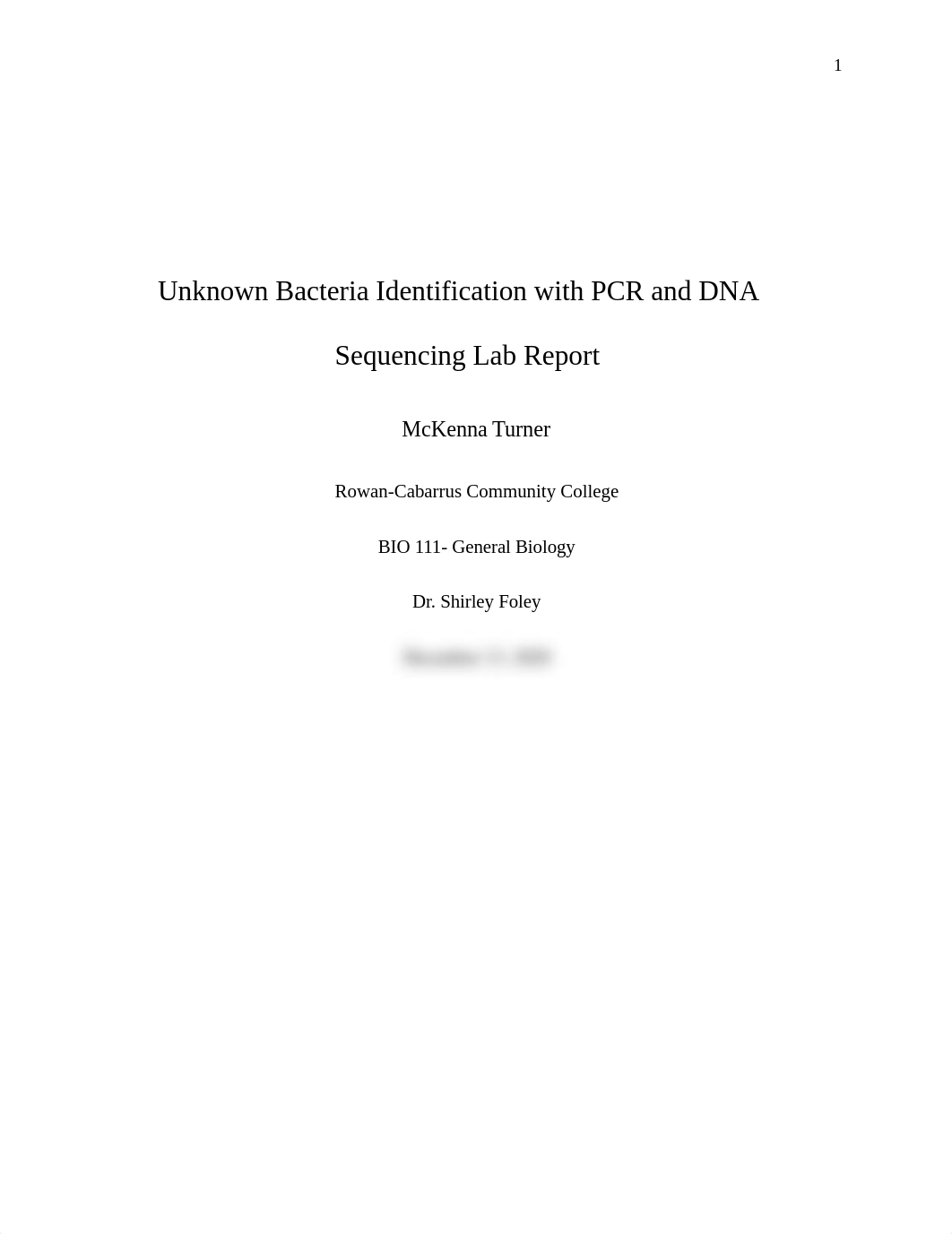 Unknown Bacteria Identification with PCR and DNA Sequencing Lab Report.docx_d7ca8ju9phc_page1