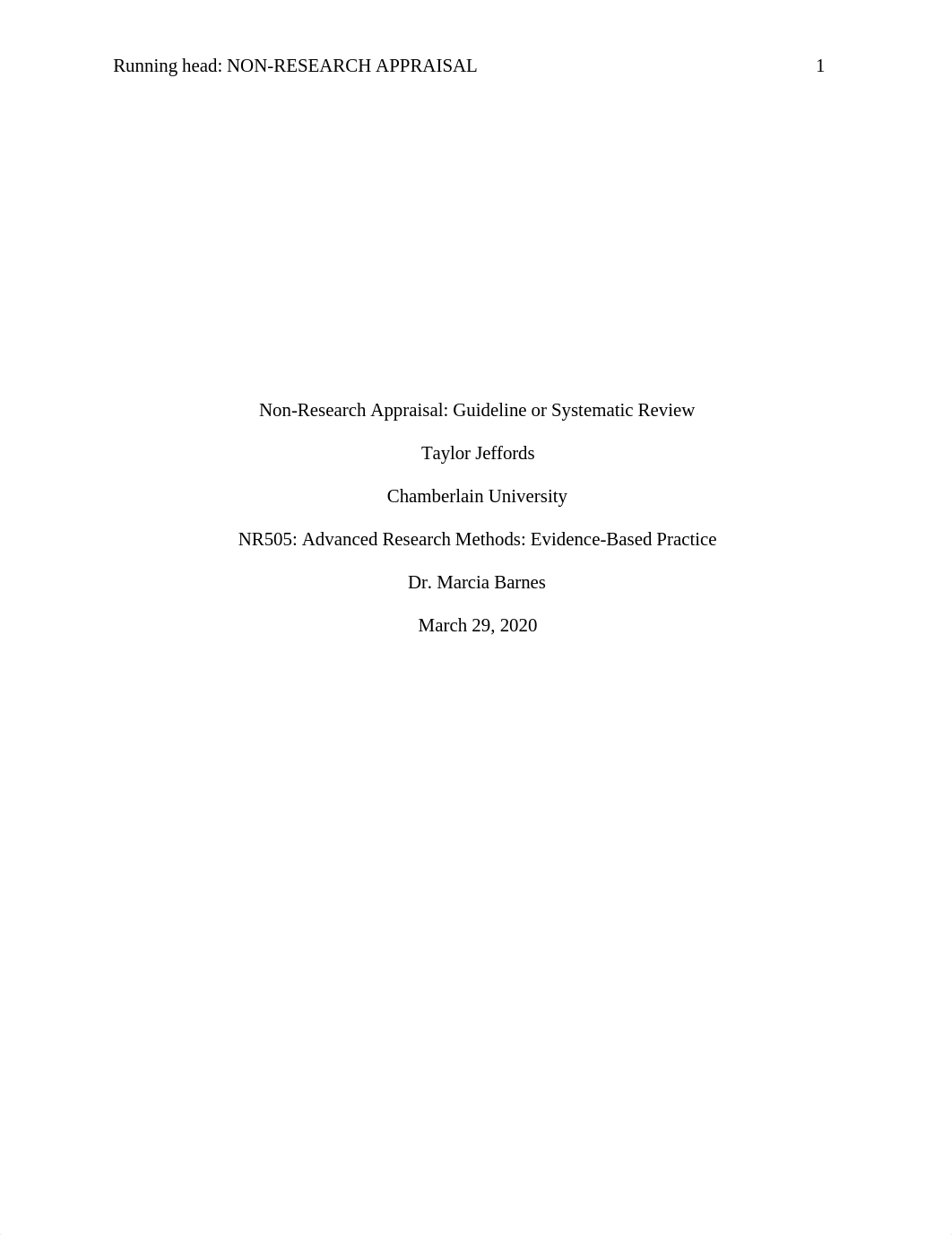 NonResearch AppraisalGuideline or Systematic Review.docx_d7cow381jfd_page1