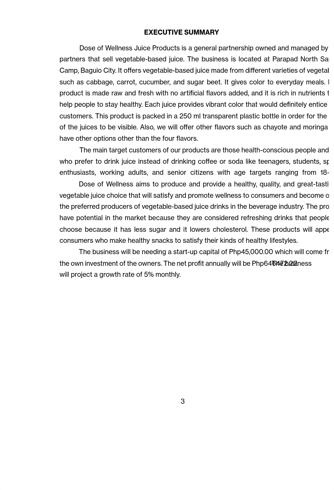 BUSINESS PLAN OF  DOSE OF WELLNESS JUICE PRODUCTS- ARCITA, FELIX, LEE, YOSSAYOS.pdf_d7dj43k2f1b_page4