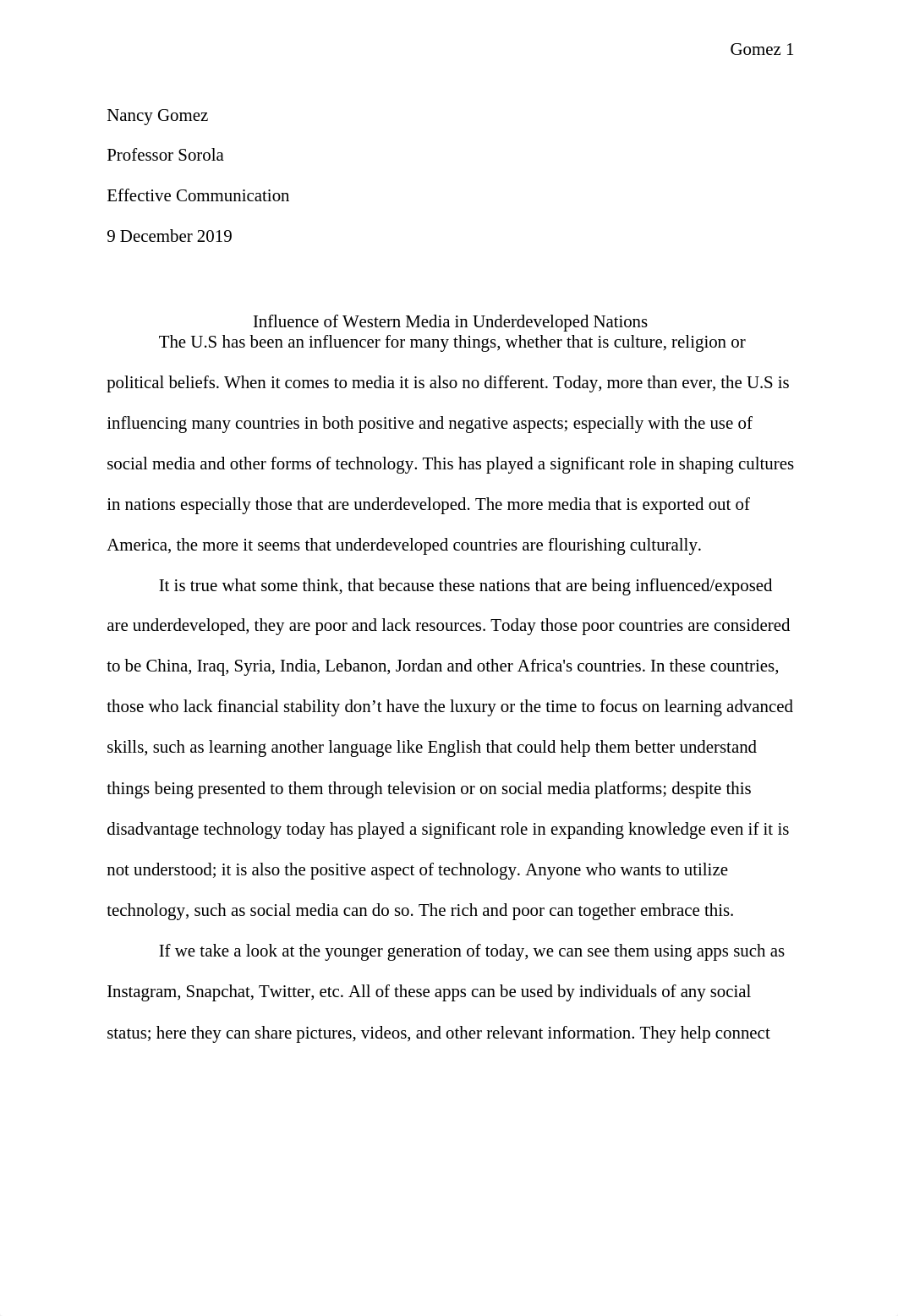 How has the influence of western media hurt underdeveloped nations? Helped?- Final Version of Essay_d7ds3iv955q_page1