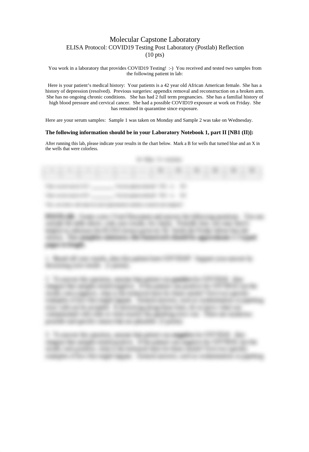 Capstone Laboratory  ELISA COVID19 Testing Postlab Homework HMWRK.docx_d7e6kufht5b_page1