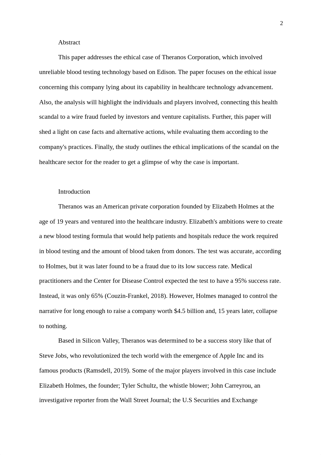 The Ethics Case Of Elizabeth Holmes And Theranos Corporation.docx_d7eqhq8fm6f_page2