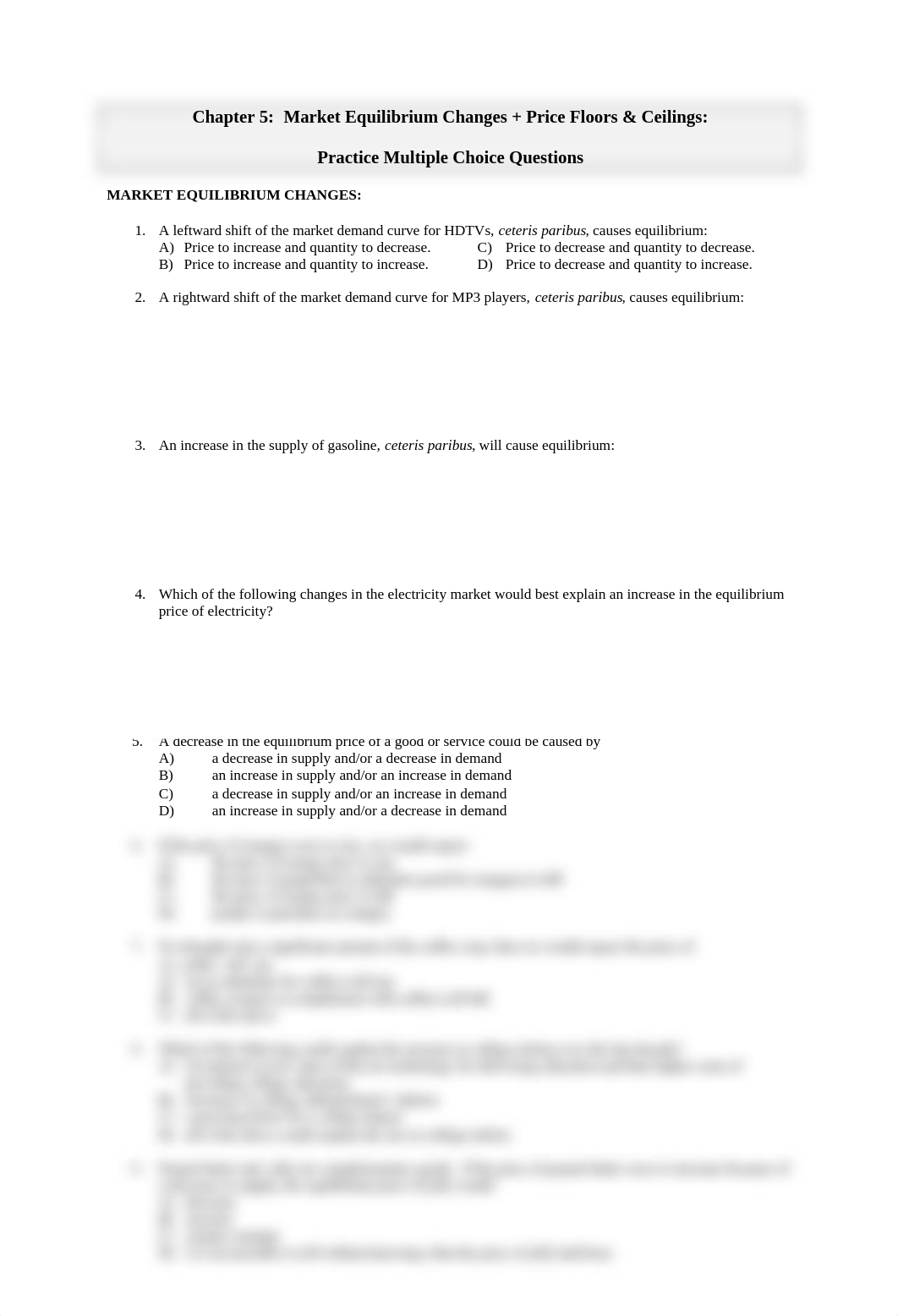 Chapter 5  -- Practice Multiple Choice Questions  (Market Equilibrium Changes + Price Controls)(1).d_d7ew997je14_page1