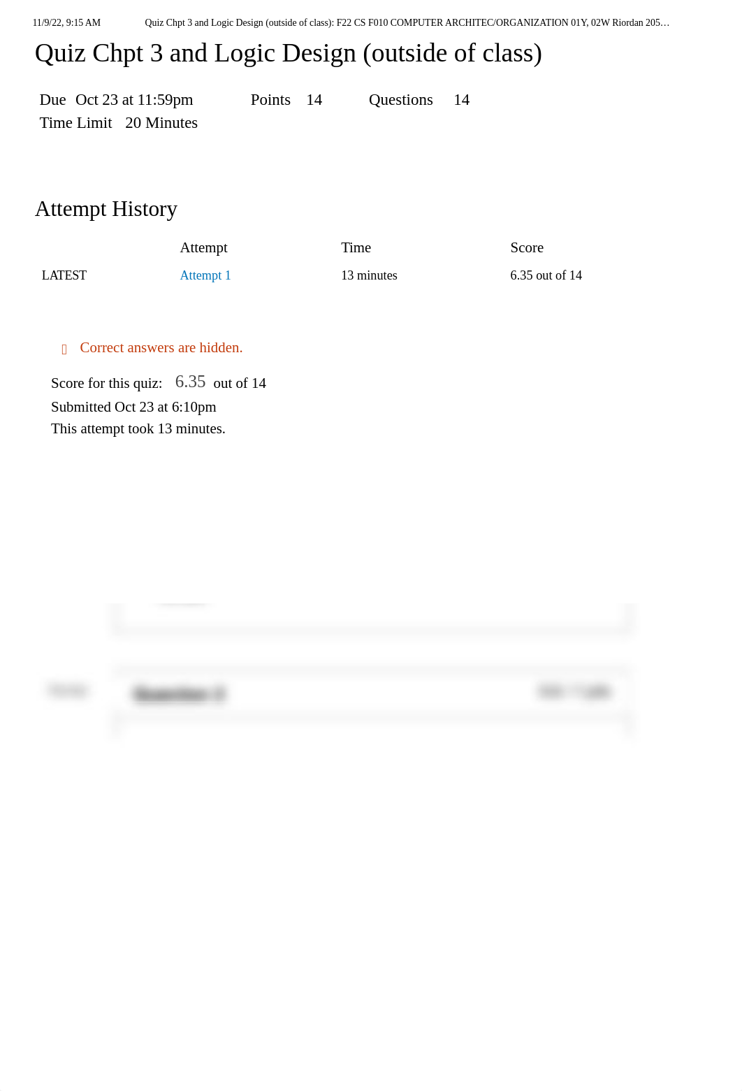 Quiz Chpt 3 and Logic Design (outside of class)_ F22 CS F010 COMPUTER ARCHITEC_ORGANIZATION 01Y, 02W_d7ey4cchcyo_page1