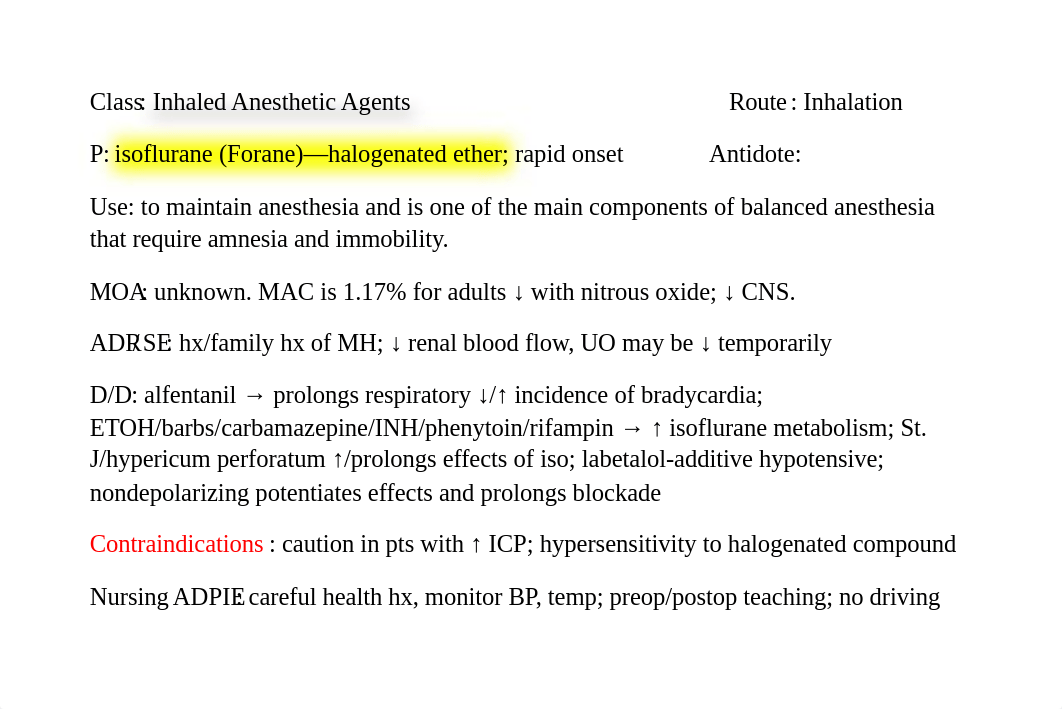 Drug Flash Cards Chapter 19 Drugs Producing Anesthesia and Neuromuscular Blocking.docx_d7f2pzwqhws_page1