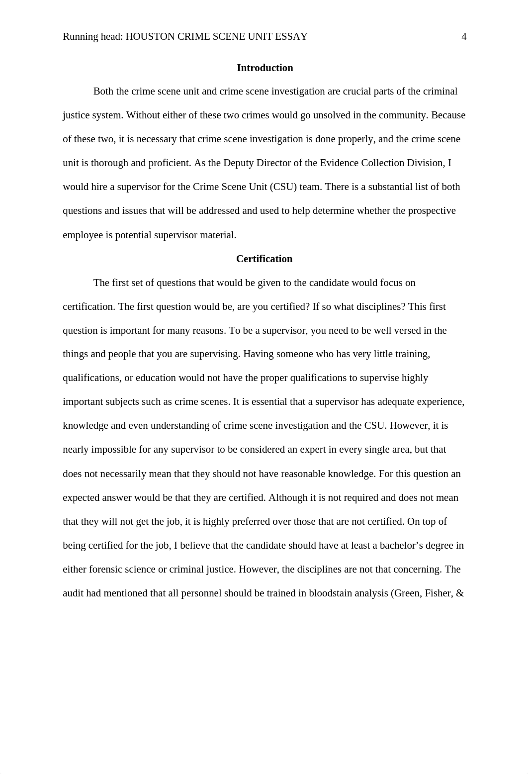 CJUS 362 Houston Crime Scene Unit Essay- Annamarie B^L.docx_d7fdvcs2vwz_page4