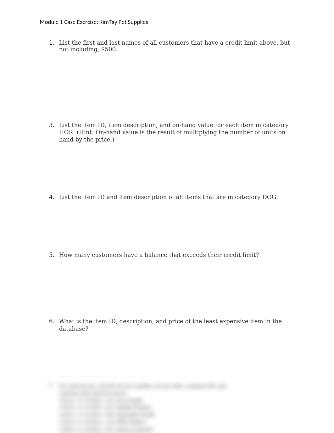 CSC Module 1 Case Exercise - KimTay Pet Supplies.docx_d7ghr91i9uy_page1