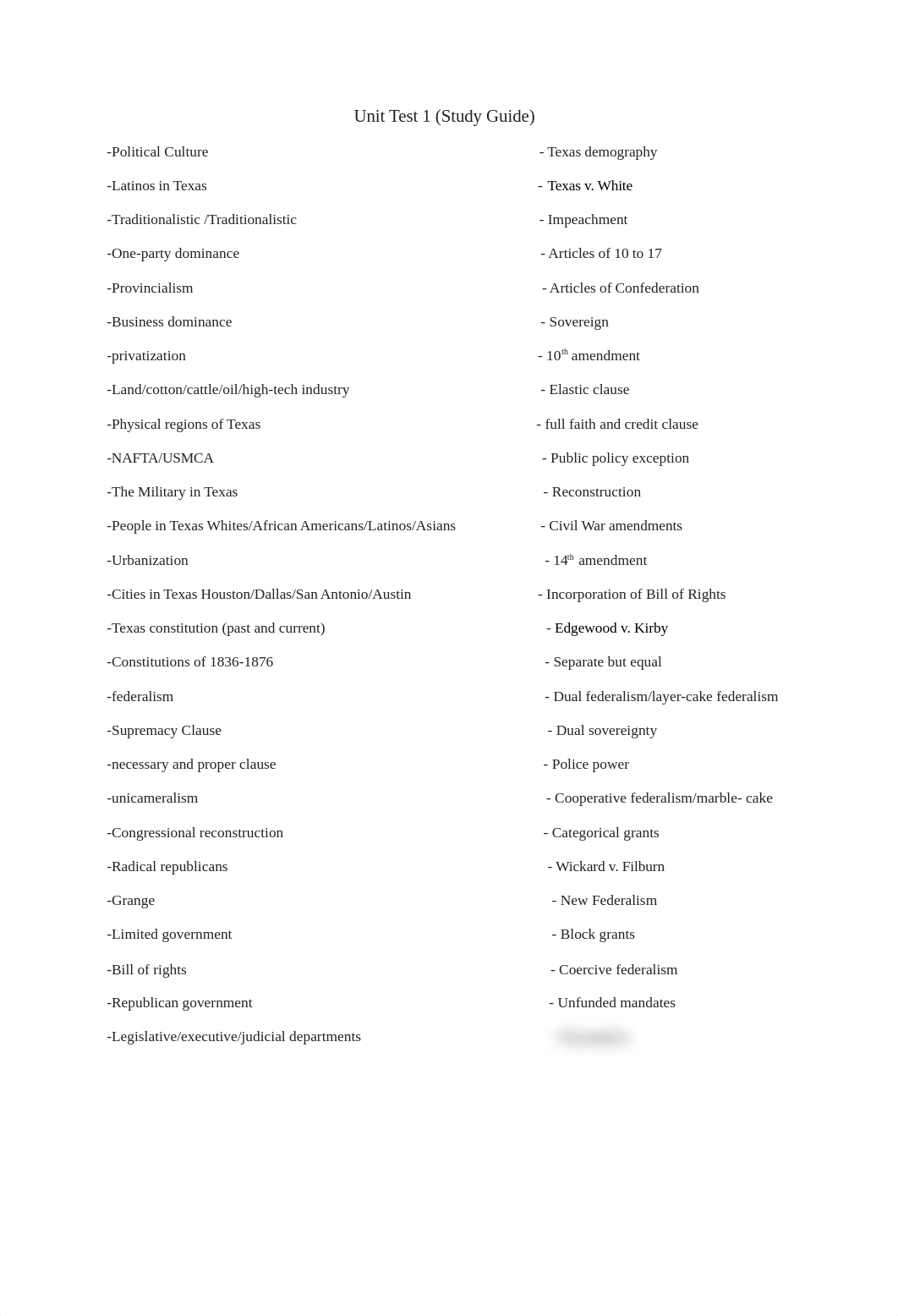 2306 Unit Test 1 (Study Guide).docx_d7gnqxdw5pi_page1