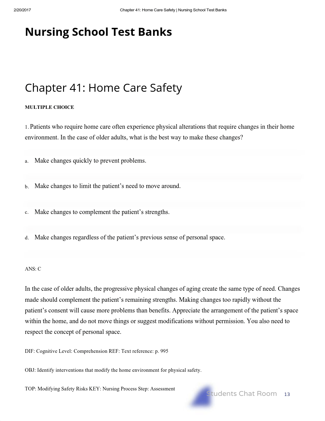 Chapter 41_ Home Care Safety _ Nursing School Test Banks_d7gvdp0ioul_page1