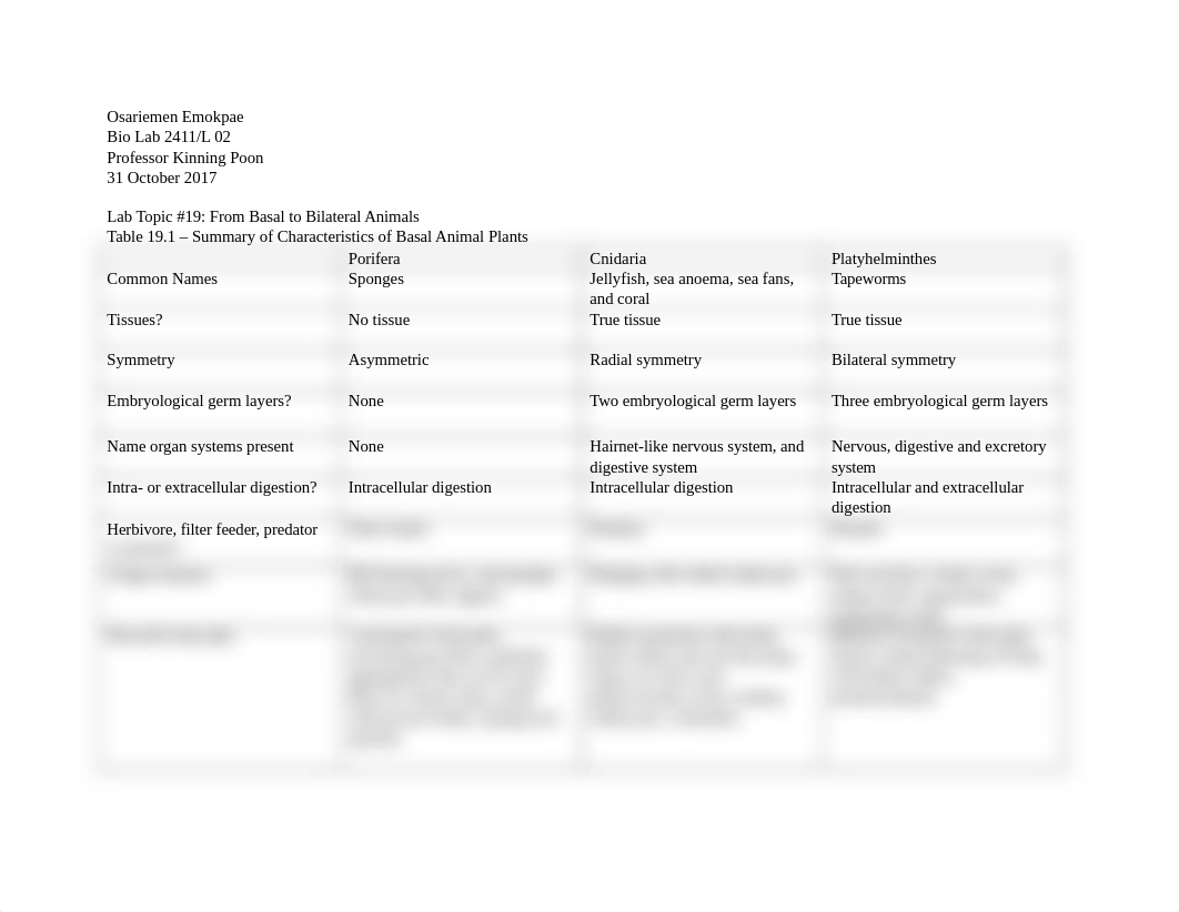 Lab Topic 19 - From Basal to Bilateral Animals.docx_d7hcahxxxl2_page1