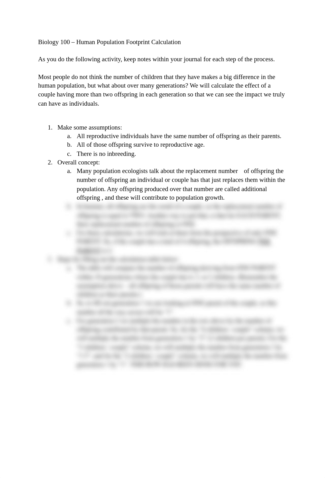 Biology 100 - Human Population Footprint Calculation-2.pdf_d7hh6fngtxf_page1