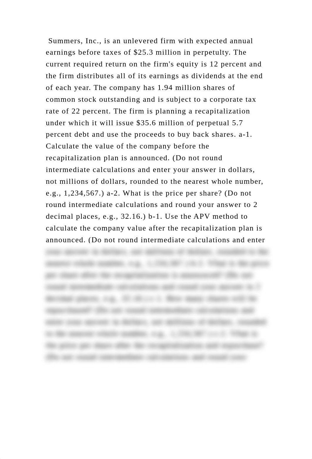 Summers, Inc., is an unlevered firm with expected annual earnings bef.docx_d7hix52y6ns_page2