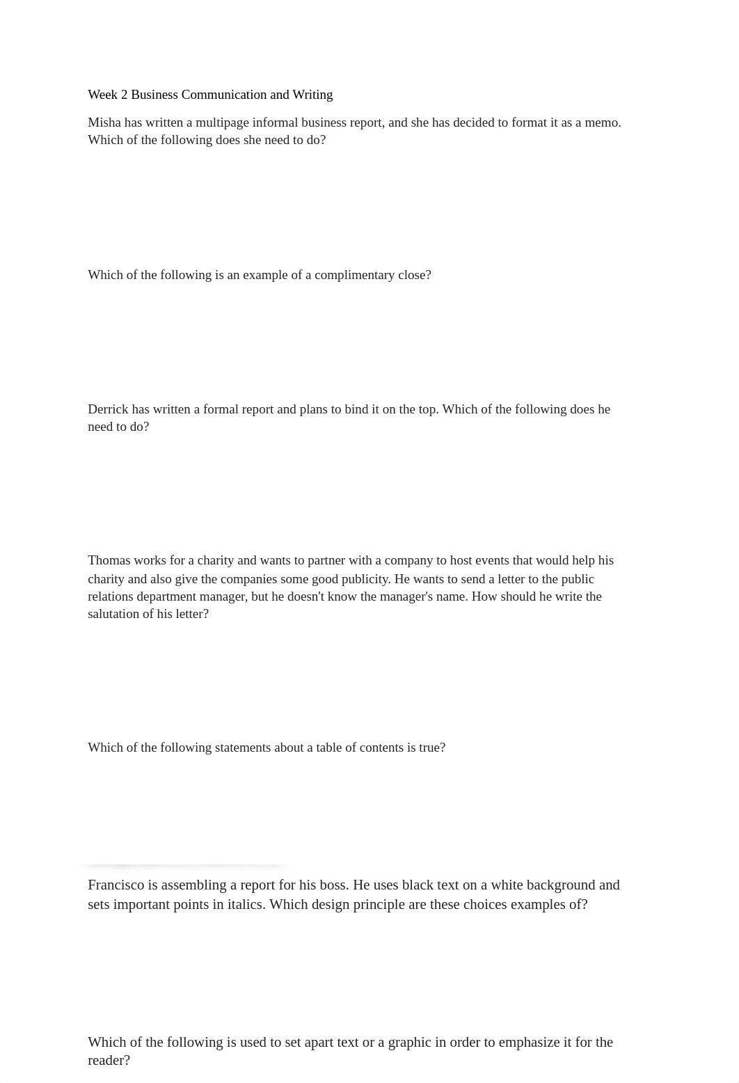 Week 2 Study Guide Business Communication and Writing.docx_d7hpozfn35k_page1