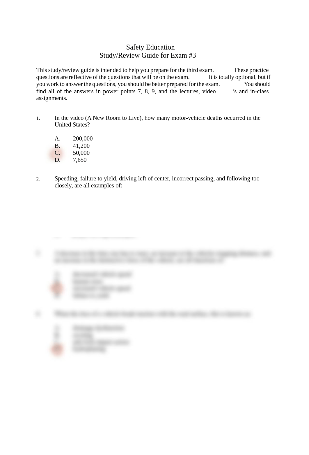 Safety Ed  Exam #3  study-review guide1.pdf_d7hqnp30sji_page1