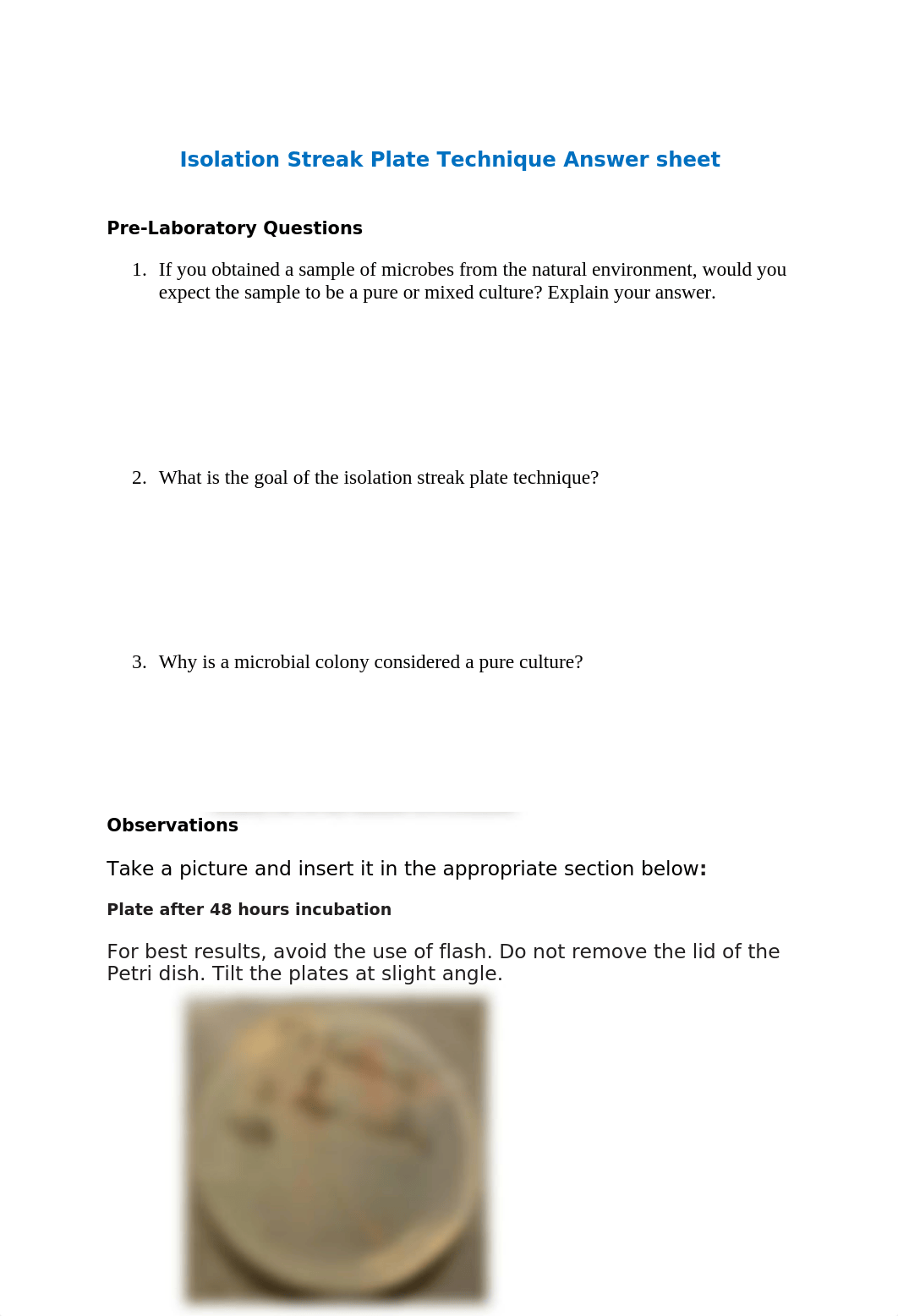 Isolation Streak Plate Technique Answer sheet.docx_d7iiyj6qgoi_page1