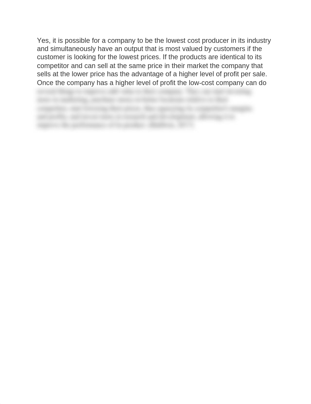 Is it possible for a company to be the lowest cost producer in its industry and simultaneously have_d7io27p2ob9_page1